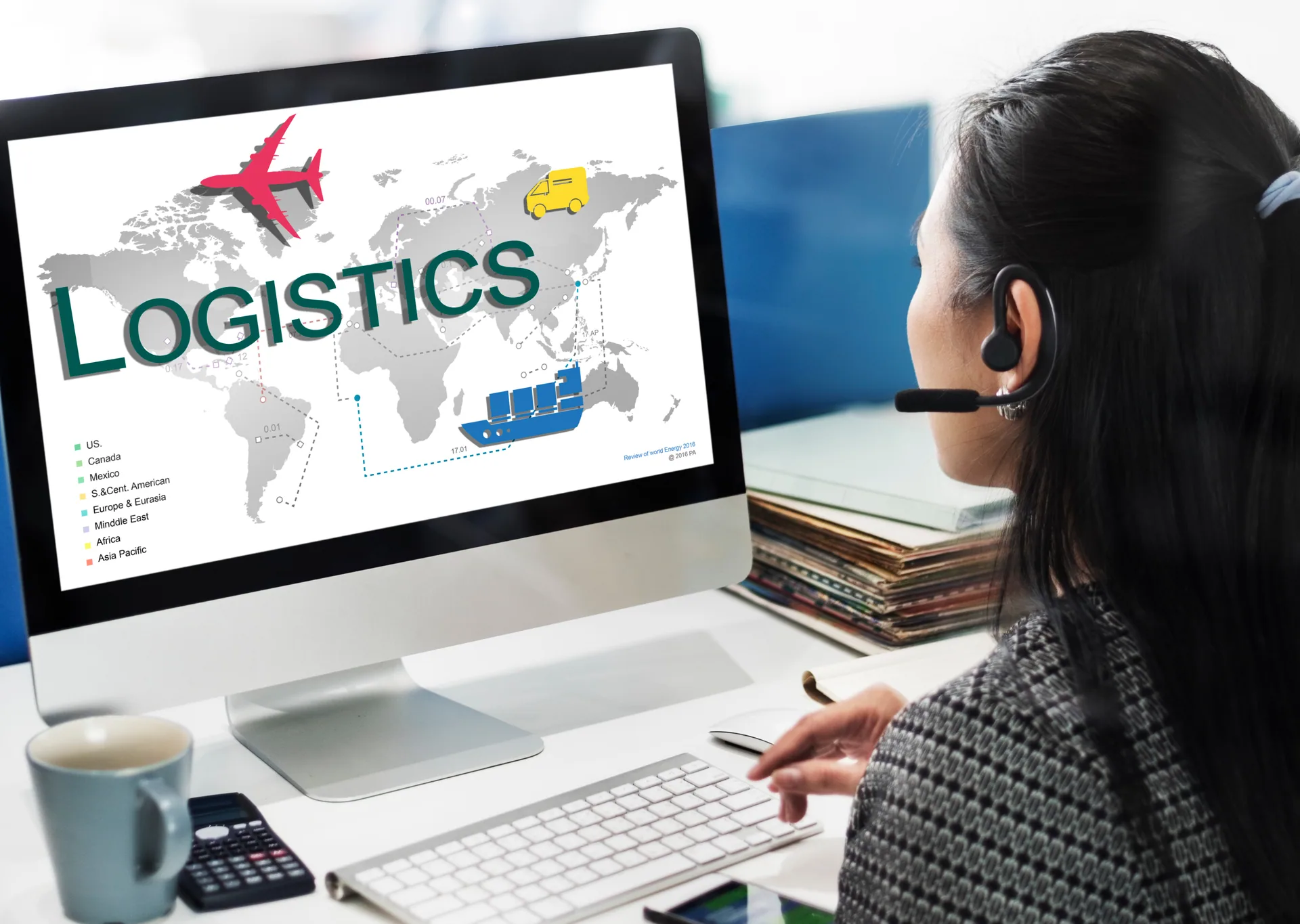 Logistics education and freight management concept